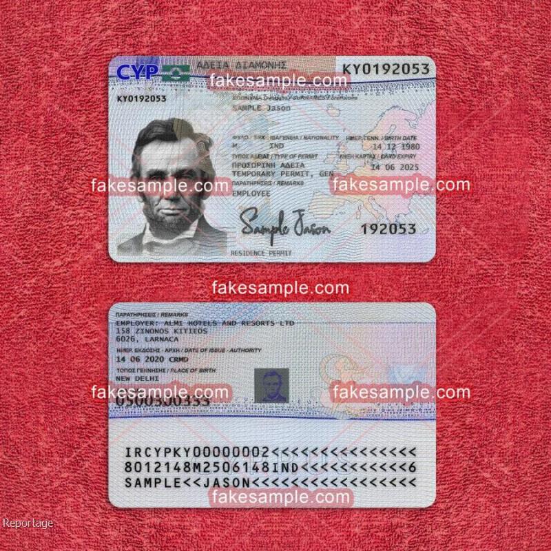 Netherlands Residence Card Fake Template