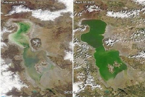 پایش ۴۳ ساله نوسانات دریاچه ارومیه با تصاویر ماهواره ای